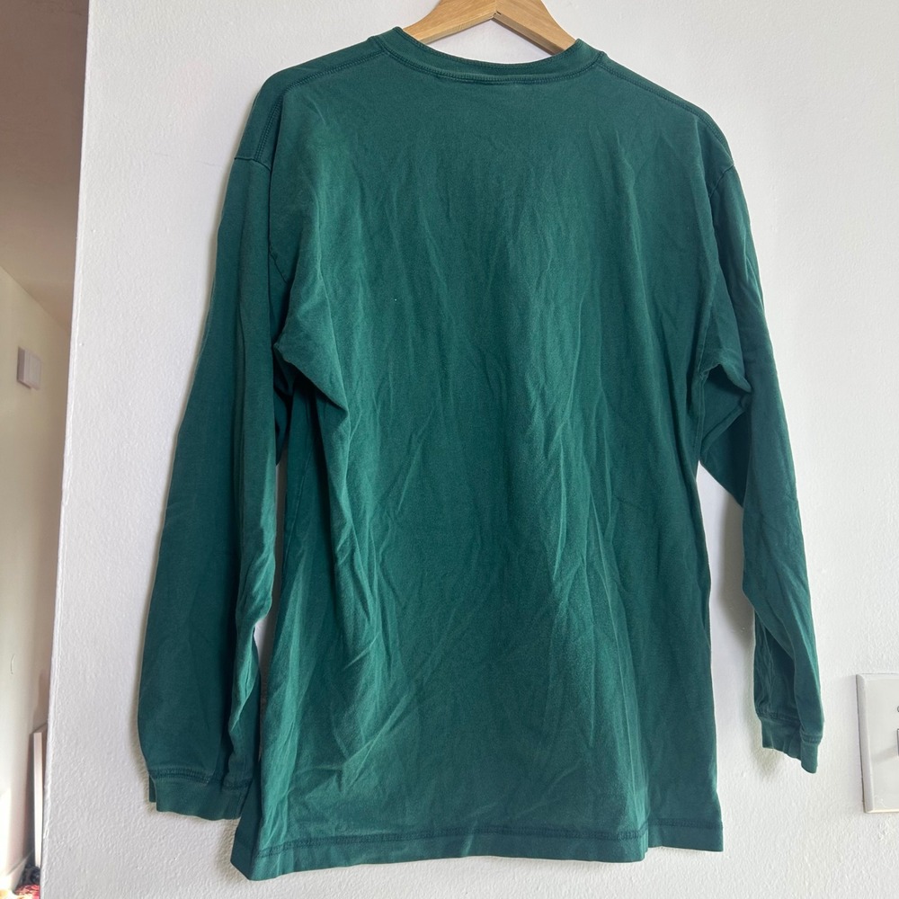 Vtg 90s Disney Store Mickey Mouse Henley Green Long Sleeve Shirt Large - Picture 4 of 6